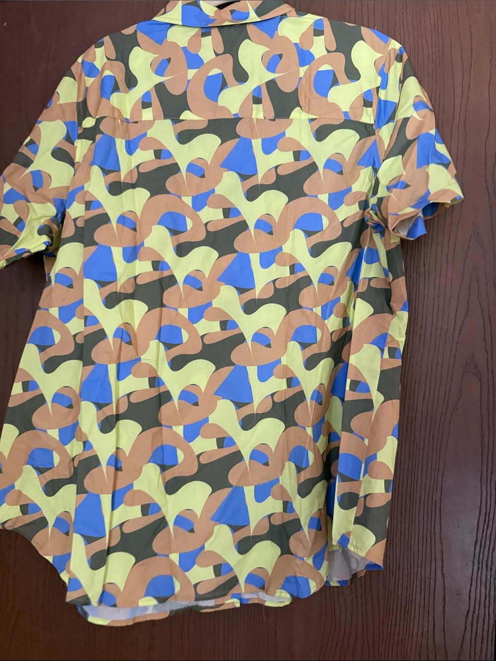 Wildfang Short-Sleeve Button-Down Shirt in Yellow, Blue, Brown - Picture 3 of 8